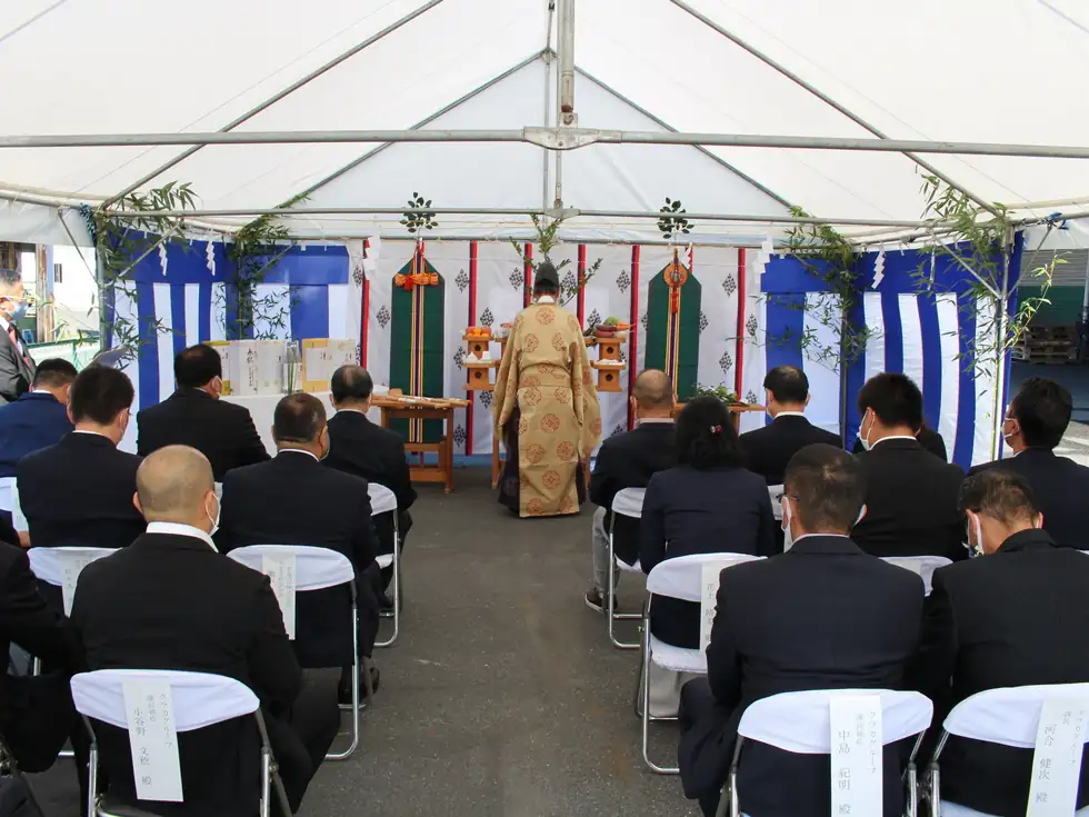 集出荷貯蔵施設の地鎮祭の様子