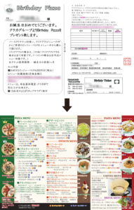 バースデーピザのご紹介