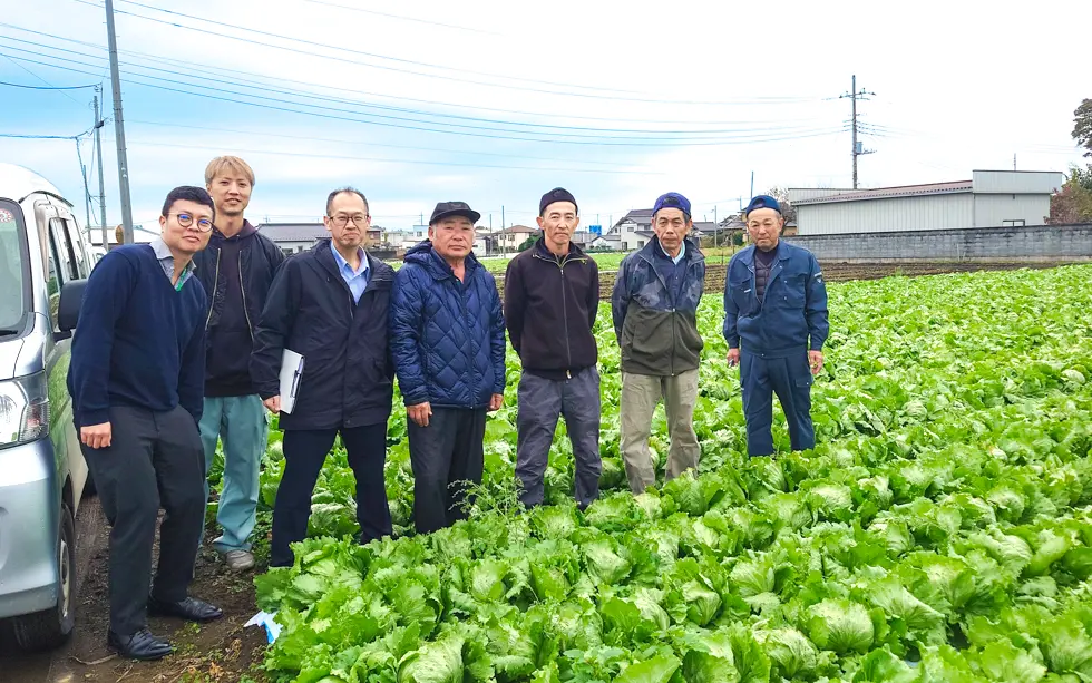 圃場にて