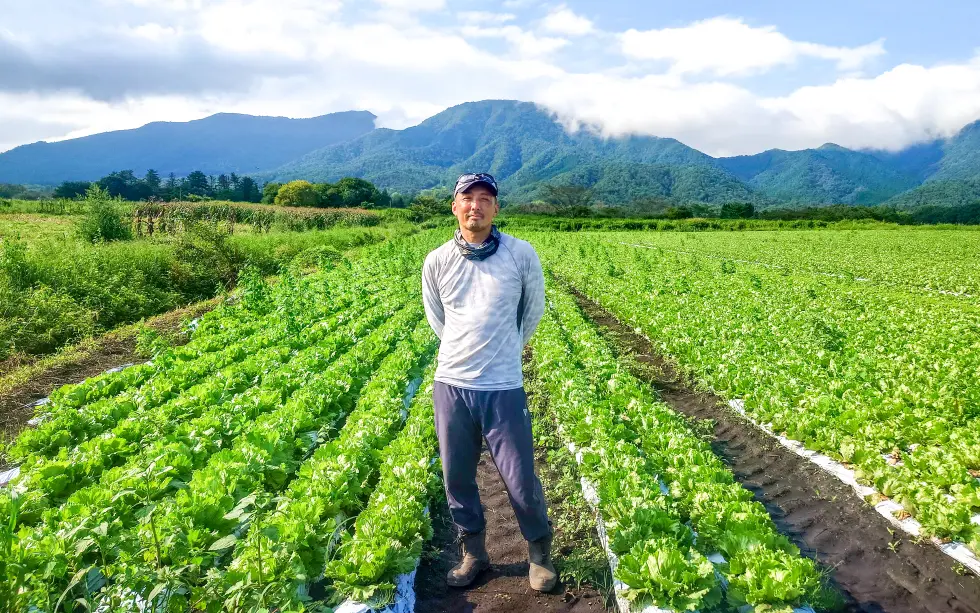 蒜山のレタス生産者入澤様