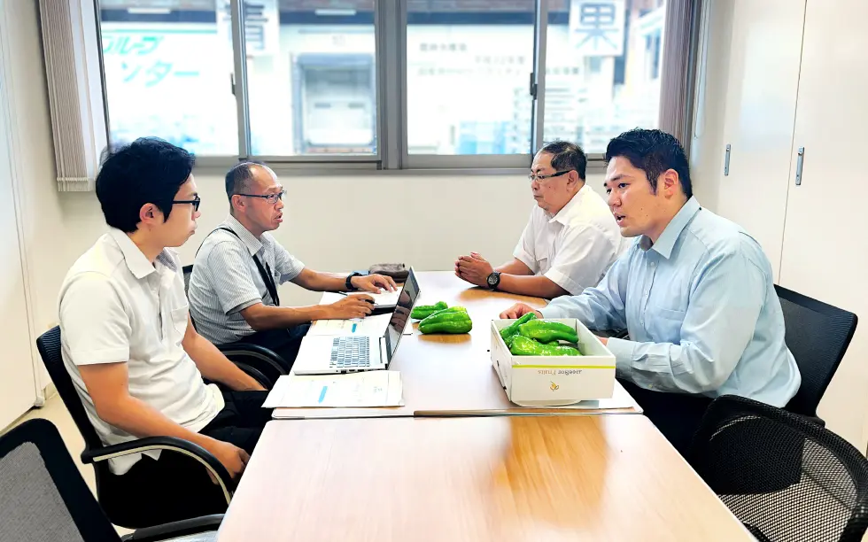 株式会社神戸しいたけ研究所との商談の様子